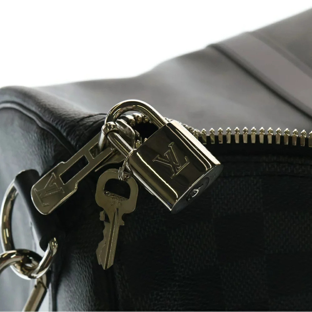 LOUIS VUITTON Damier Graphite Black Keepall Bandouliere Boston Bag Shoulder - Picture 5 of 6